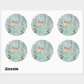 Kerstwinter Sneeuw Robin Quote Ronde Sticker (Vel)
