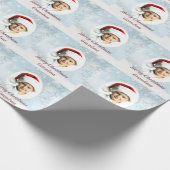 Kerstwinter Snowflakes Bomen Foto Cadeaupapier (Hoek)