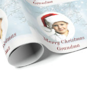 Kerstwinter Snowflakes Bomen Foto Cadeaupapier (Rol Hoek)