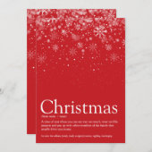 Kerstwinter Snowflakes Funny Definition Feestdagenkaart (Voorkant / Achterkant)
