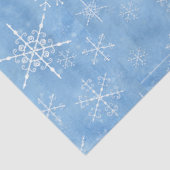 Kerstwinter Snowflakes Hand Drawn Blue White Tissuepapier (Detail)