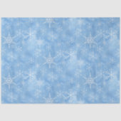 Kerstwinter Snowflakes Hand Drawn Blue White Tissuepapier (Voorkant)