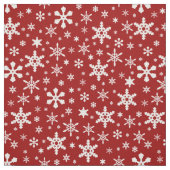 Kerstwinter Snowflakes Pattern Red en White Stof (Swatch)