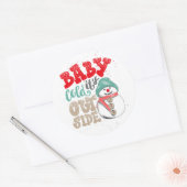 Kerstwinter Snowman-Sticker Ronde Sticker (Envelop)
