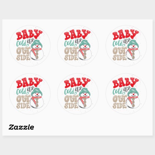 Kerstwinter Snowman-Sticker Ronde Sticker (Vel)