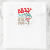 Kerstwinter Snowman-Sticker Ronde Sticker (Tas)