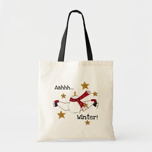 Kerstwinter Snowman Tote Bag (Voorkant)