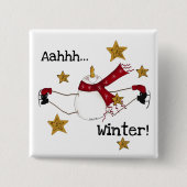 Kerstwinter Snowman Vierkante Button 5,1 Cm (Voorkant)