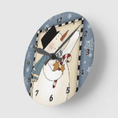 Kerstwinter Snowman Wishes Ronde Klok (Hoek)