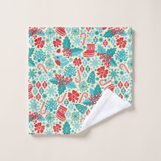 Kerstwinter Song Bird Bad Handdoek (Wasdoekje)