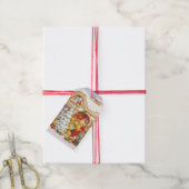 Kerstwinter Teddy Bear Cadeaulabel (Met Touw)