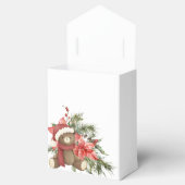 Kerstwinter teddybeer poinsettia bedankdoosjes (Geopend)