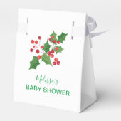 Kerstwinter teddybeer poinsettia bedankdoosjes (Achterkant)