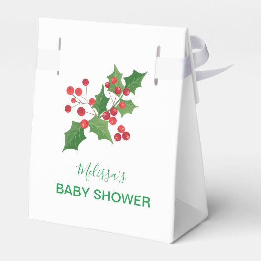 Kerstwinter teddybeer poinsettia bedankdoosjes (Achterkant)