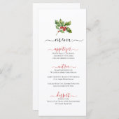Kerstwinter thema Holly Spring Flat Menu (Voorkant / Achterkant)