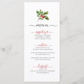 Kerstwinter thema Holly Spring Flat Menu (Voorkant)
