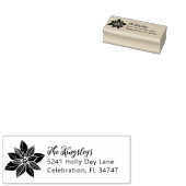 Kerstwinter Vakantie Poinsettia Bloemen Adres Rubberstempel (Gestempeld)