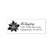 Kerstwinter Vakantie Poinsettia Bloemen Adres Rubberstempel (Afrduk)