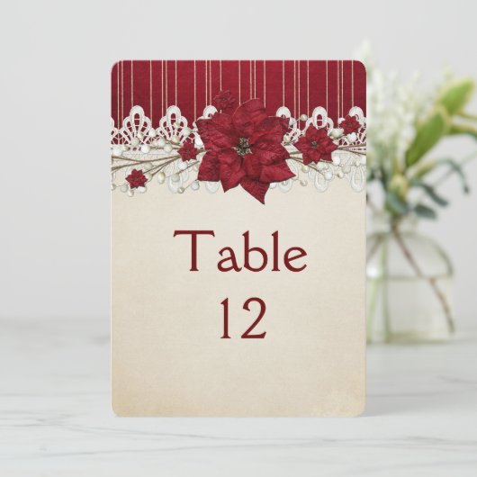 Kerstwinter Vakantie Tafel kaart (Staand voorkant)