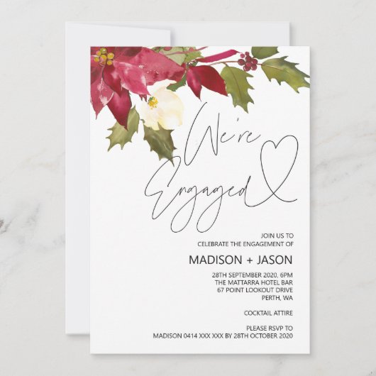 Kerstwinter Verloving Kaart (Voorkant)