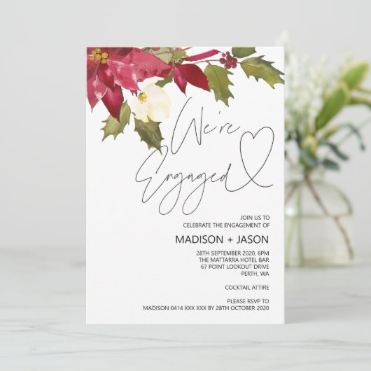 Kerstwinter Verloving Kaart (Staand voorkant)