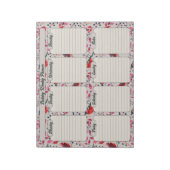 Kerstwinter Vogels Weekplanner Notitieblok (Linkerzijde)