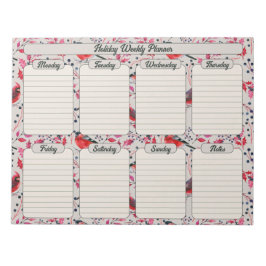 Kerstwinter Vogels Weekplanner Notitieblok