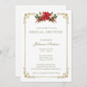 Kerstwinter Vrijgezellenfeest Poinsettias Kaart (Voorkant / Achterkant)