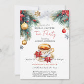 Kerstwinter vrijgezellenfeest theefeest sjabloon kaart (Voorkant)