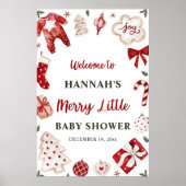 Kerstwinter Vrolijk klein Baby shower Welkom Poster (Voorkant)