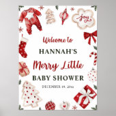 Kerstwinter Vrolijk klein Baby shower Welkom Poster (Voorkant)