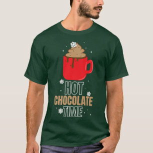 Kerstwinter warme chocolade sneeuw t-shirt