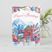 Kerstwinter Waterverf-landschapsfotokaart (Staand voorkant)