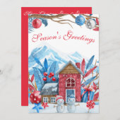 Kerstwinter Waterverf-landschapsfotokaart (Voorkant / Achterkant)