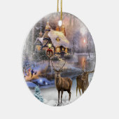 Kerstwinter Wilderness Cottage Keramisch Ornament (Rechts)