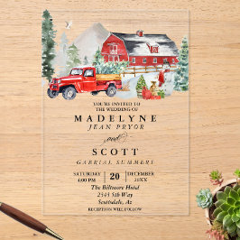 Kerstwinter wintersneeuwballandhuwelijk acryl uitnodigingen