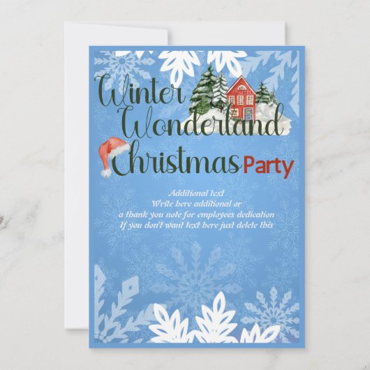 Kerstwinter Wonderland Corporate Party Kaart (Achterkant)