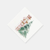 Kerstwinter wonderland snoep Notenkraker Servet (Hoek)