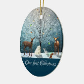 Kerstwinter Wonderland Wildlife Keramisch Ornament (Links)