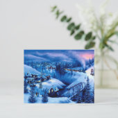 Kerstwinter Wonderland Winter Scene Feestdagenkaart (Staand voorkant)