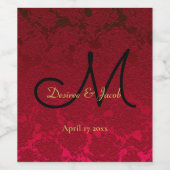 Kerstwinter - zwart gouden bruinkoolmonogram wijn etiket (Enkel label)