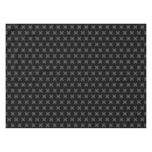 Kerstwinter Zwart Sneeuwvlokken Sneeuw Feestelijk Tafelkleed (Voorkant (Horizontaal))