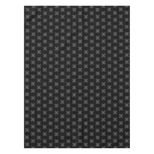 Kerstwinter Zwart Sneeuwvlokken Sneeuw Feestelijk Tafelkleed (Voorkant)