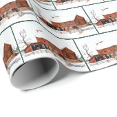 KerstwinterBarn Cadeaupapier (Rol Hoek)