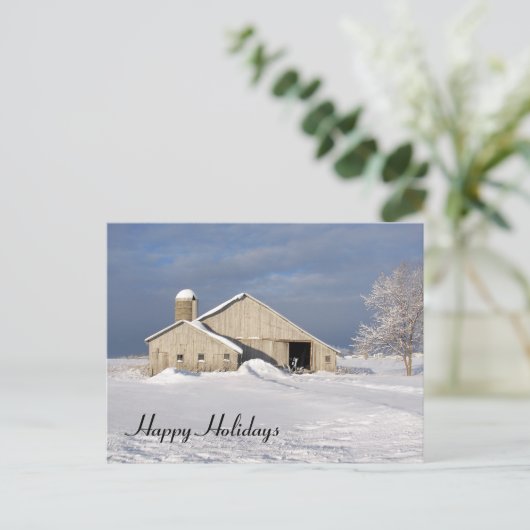 KerstwinterBarn Feestdagenkaart (Staand voorkant)