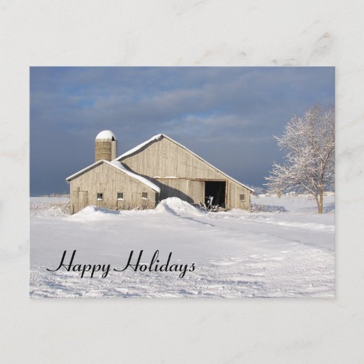 KerstwinterBarn Feestdagenkaart (Voorkant)