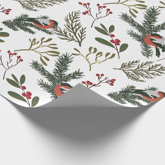 Kerstwinterbijkantoren, cadeaupapier (Hoek)