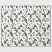 Kerstwinterbijkantoren Gift Wrapping Paper Cadeaupapier (Vlak)