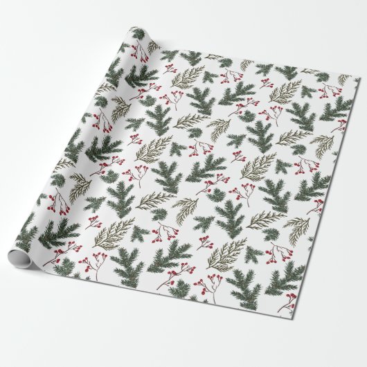 Kerstwinterbijkantoren Gift Wrapping Paper Cadeaupapier (Uitgerold)