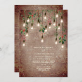 kerstwinterbruiloft met lights-kerstfeest kaart (Voorkant / Achterkant)